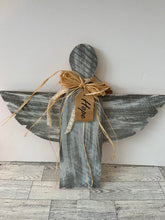 Load image into Gallery viewer, Rustic Angel Wood Sign Angel Wings Rustic Farmhouse Decor Fall
