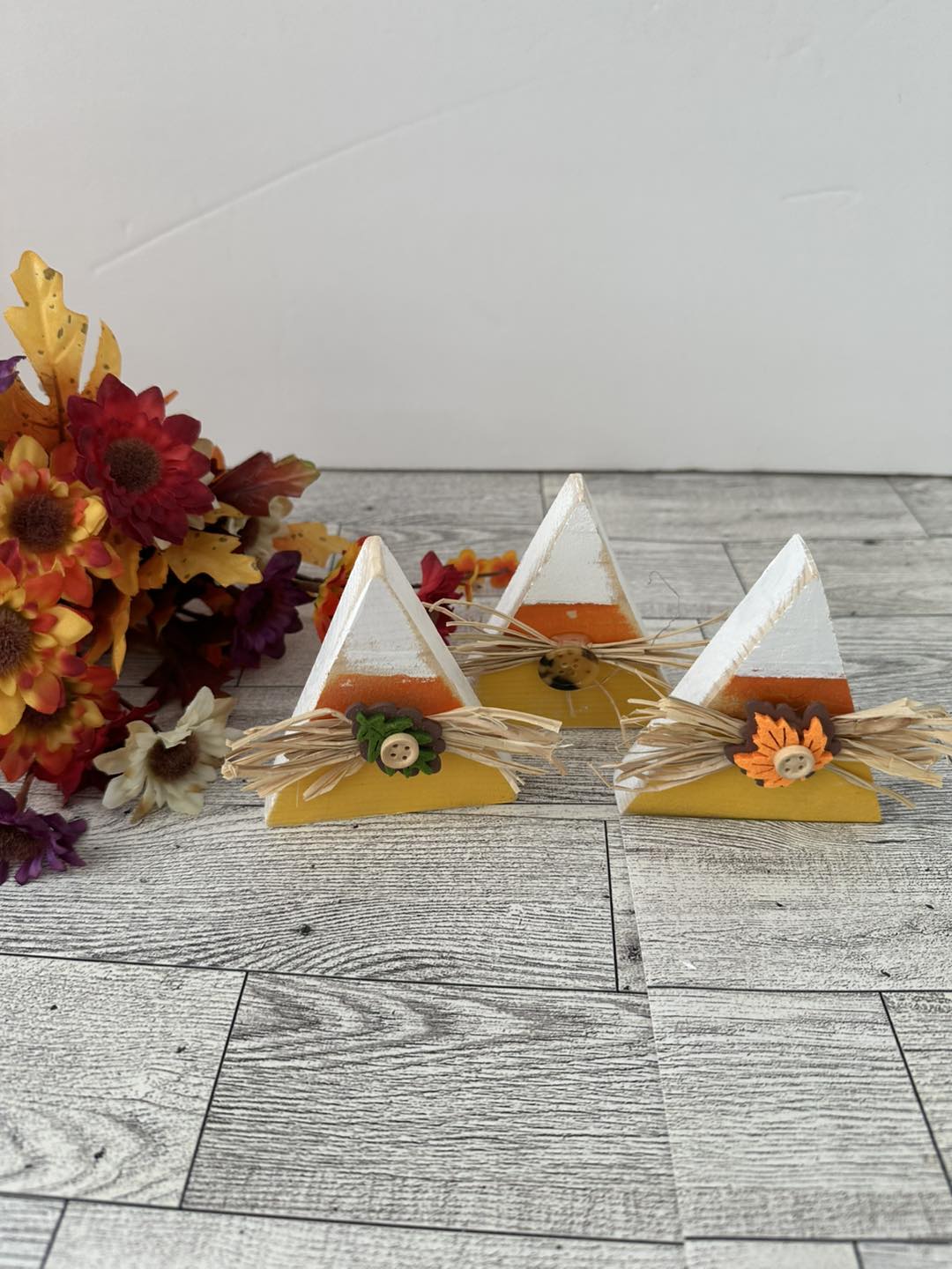 Wooden Candy Corn-Set of 3