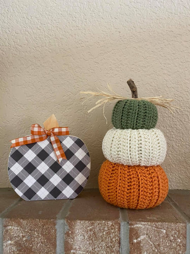 Crocheted Stackable Pumpkins-Fall-Halloween Decor-Farmhouse-Farmhouse Fall Decor-Thanksgiving- - MCJazzyGirls